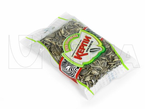 Упаковка семечек подсолнечника, семечек тыквы, арахиса на вертикальной машине (VFFS) в модифицированную атмосферу  (МГС) в пленку БОПП и ламинированную пленку