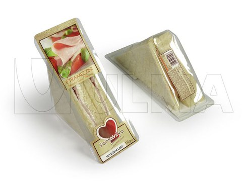 Упаковка сэндвичей в модифицированной атмосфере (МГС) на термоформере