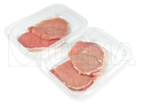 Упаковка свежего мяса в модифицированную атмосферу (МГС) в жёстком лотке на трей-силере