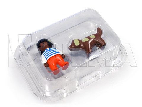 Toy packaging in blister thermoforming