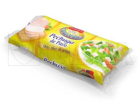 Упаковка грудки индейки на флоупаке